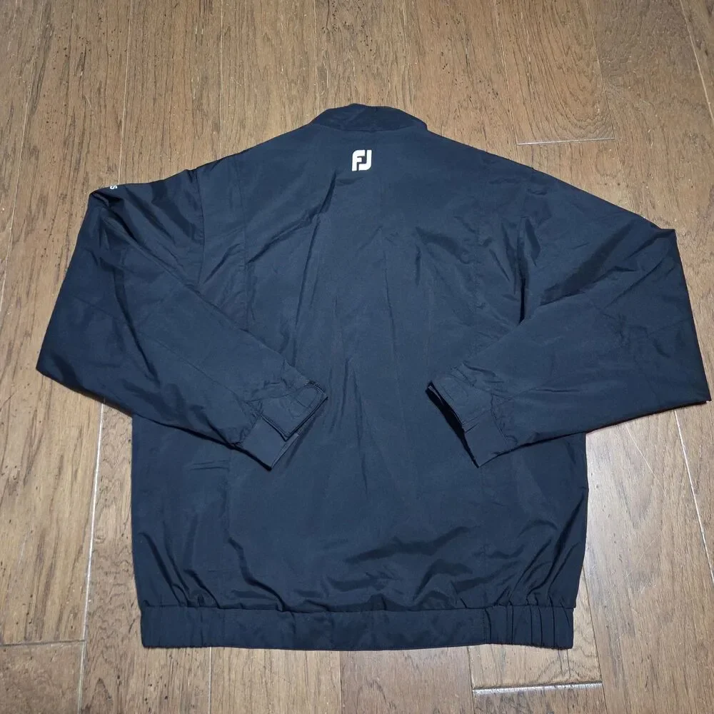 FootJoy DryJoys Windbreaker Jacket Mens M Black Golf Performance Full Zip